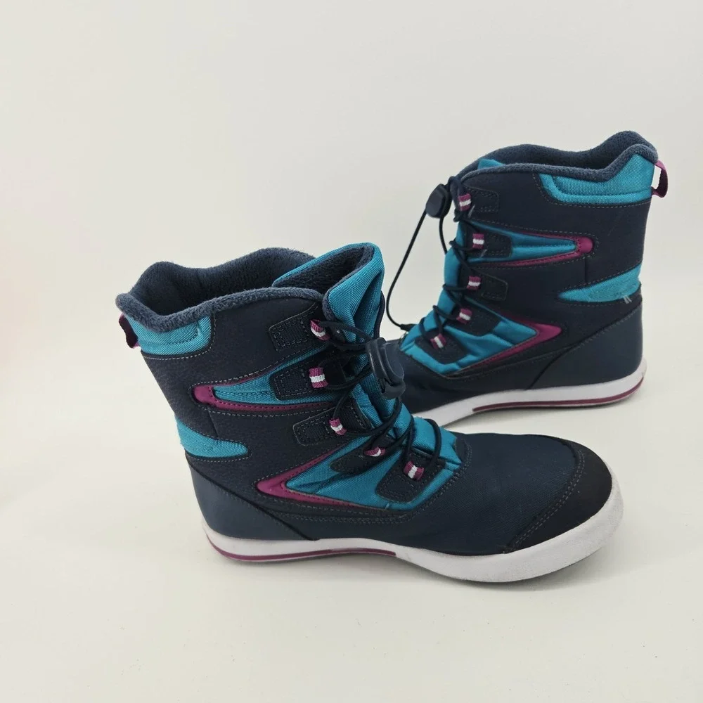 Merrell Kid's Snow Winter‎ Boots Bank 3.0 Waterproof Grey/Aqua Sz 6M Youth
